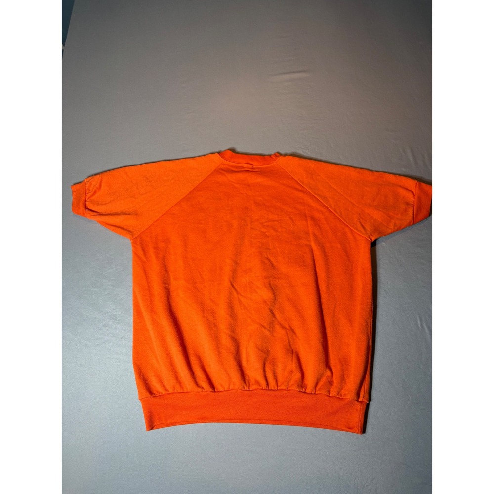 Vintage Denver Broncos Short Sleeve Sweatshirt Orange Retro NFL Helmet Logo M/L - Picture 5 of 5